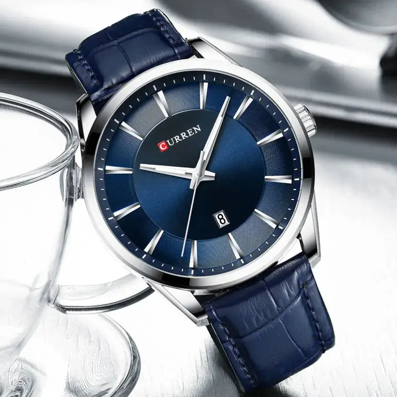 Relógio moderno azul para masculino