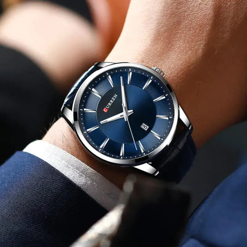 Relógio moderno azul para masculino