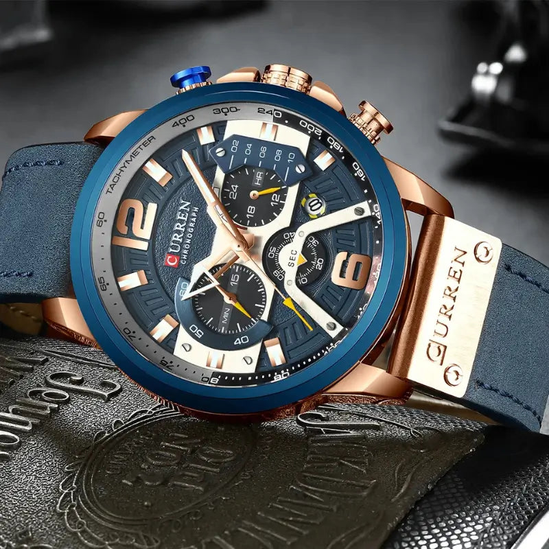 Relógio azul elegante para homem